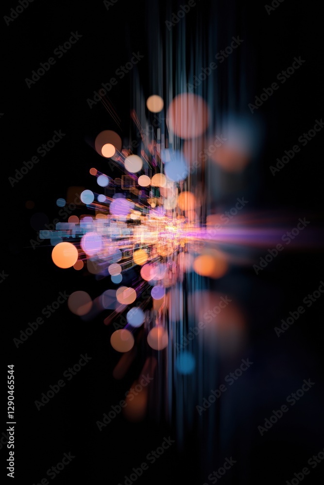 Poster contemporary digital glimmer luminous data sparks against black backdrop for dynamic marketing and c