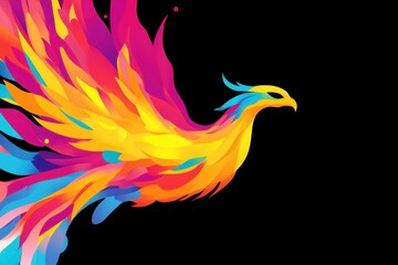 Fototapeta premium Abstract phoenix art with vibrant colors in motion
