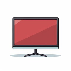 Fototapeta premium Simple Red Screen Monitor Illustration