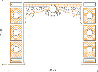 vector sketch silhouette illustration design detail decoration backdrop pattern background ornament decoration carving vintage classic ethnic traditional with size scale