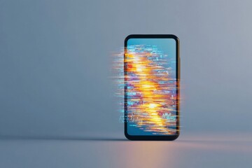 Futuristic Torrent Dynamics Smartphone Interface with Digital Icons - Celebrating Torrents Day and Cyber Monday in Tech-Savvy Digital Marketing