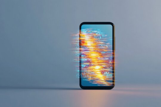 Futuristic Torrent Dynamics Smartphone Interface with Digital Icons - Celebrating Torrents Day and Cyber Monday in Tech-Savvy Digital Marketing