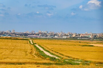 Road to Gaza Strip View from the Israel-Gaza Border