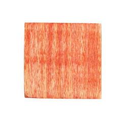 one blank red wooden blocks forming a row on transparent background