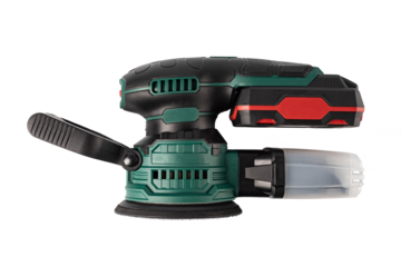 A grinding machine cordless tool with a green handle and a black body
