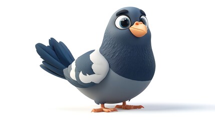 Obraz premium Cartoon bird character studio setting 3d animation friendly environment close-up