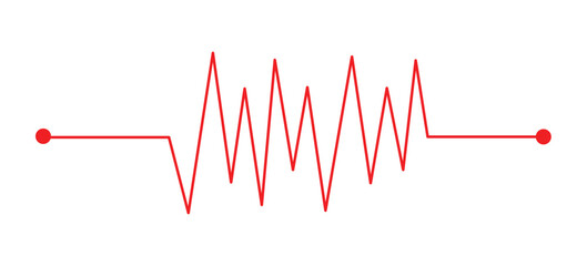 Concept heartbeat pulse with heart outline style with editable stroke vector illustration isolated on white background in eps 10.