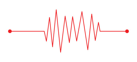 Concept heartbeat pulse with heart outline style with editable stroke vector illustration isolated on white background in eps 10.