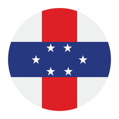 Netherlands Antilles circle flag logo icon digital vector illustration