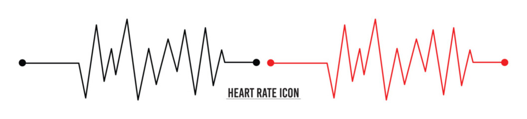 Heart rate icons vector. Pulse, heart rhythm, heartbeat line icon on white background. Vector illustration Heart rate icons vector. Pulse, heart rhythm, heartbeat icon on white background in eps 10.