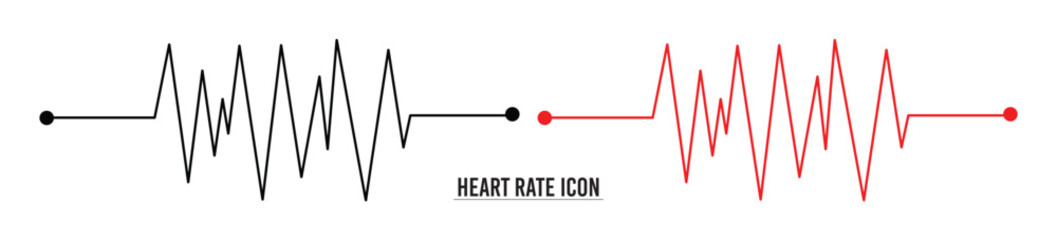 Heart rate icons vector. Pulse, heart rhythm, heartbeat line icon on white background. Vector illustration Heart rate icons vector. Pulse, heart rhythm, heartbeat icon on white background in eps 10.