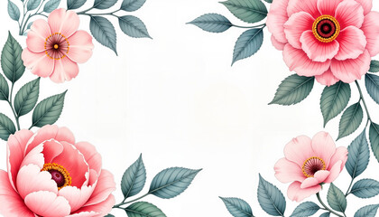 Fototapeta premium Watercolor floral design with pastel colors, elegant decor purpose