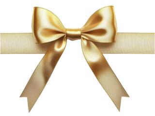 Fototapeta premium Elegant Gold Satin Ribbon Bow: A Luxurious Gift Presentation
