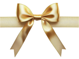Elegant Gold Satin Ribbon Bow: A Luxurious Gift Presentation