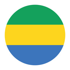 Gabon circle flag logo icon digital vector illustration