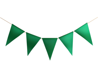 Elegant Green Triangle Bunting Festive Decoration Hanging Pennants Party String