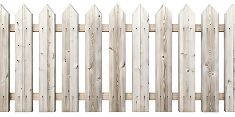 Ultra-HD White Wooden Fence: Realistic Aged Texture on White