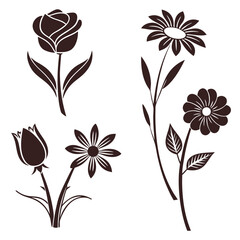 Botanical Silhouette Icon Collection