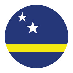 Curacao circle flag logo icon digital vector illustration