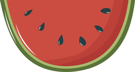 Illustration of Red Watermelon Slice