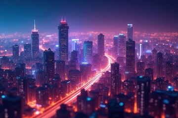 Fototapeta premium Cyberpunk City Nights