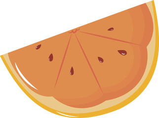 Illustration of a Slice of Fresh Orange