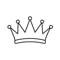 Royal Crest: Minimalist line art illustration of a classic crown, exuding elegance and regal charm, perfect for designs representing royalty, power, or special achievements.
