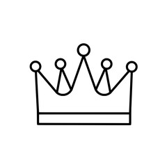 Royal Line: A refined crown, rendered in clean line art, embodies regal elegance, a timeless symbol of authority. 