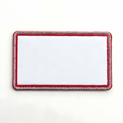 Blank Red Border Patch: Custom Embroidery Iron-on