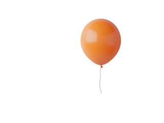 A Single Orange Balloon Floating in the Dark: A Minimalist Image of Celebration and Hope
