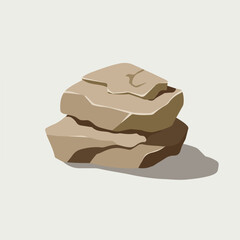 A Flat-Style sandstone on a Plain White Background