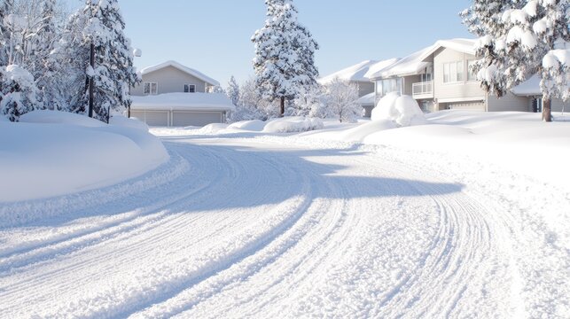 Snowy residential street in winter (1)
