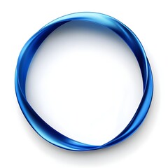 Abstract Blue Ribbon Circle Frame Elegant Swirling Design Perfect for Branding or Presentation