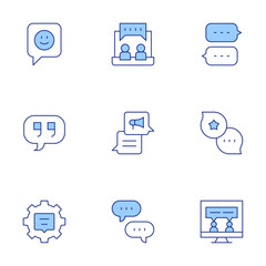 Chat icons set. Line Duotone style, editable stroke. conversation, online chat, chat, chatting, speech bubble