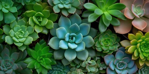 Vibrant collection of assorted succulent plants