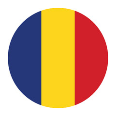 Fototapeta premium Chad flag circle icon vector illustration design