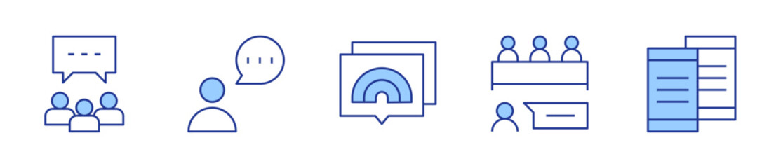 chat, meeting. Chat Icon vector illustration. Line Duotone style. Editable stroke