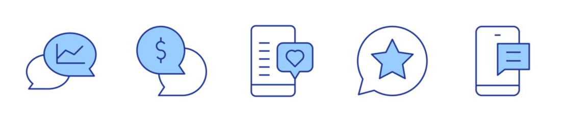 chat, smartphone. Chat Icon vector illustration. Line Duotone style. Editable stroke