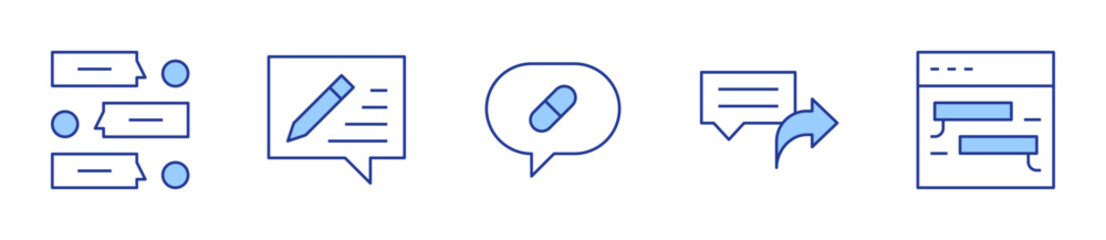 chat, share. Chat Icon vector illustration. Line Duotone style. Editable stroke