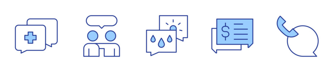 weather, chat, talk. Chat Icon vector illustration. Line Duotone style. Editable stroke