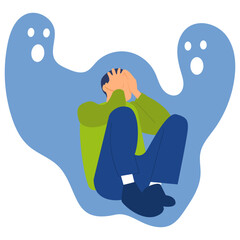 Man Haunted by Depression