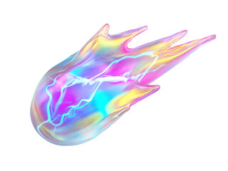 Iridescent Comet: A Digital Painting of a Vibrant, Glowing Celestial Body