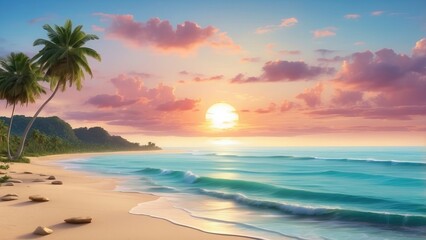 Luxury Honeymoon Shoreline. Solitude wallpaper featuring a peaceful sunrise beach.