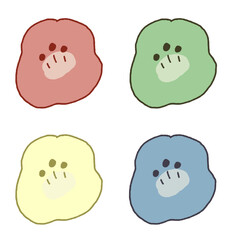 4色のお花イラスト