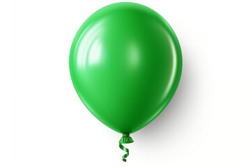 3D green balloons, white background generative ai