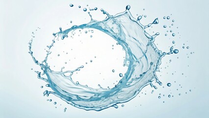 Abstract Circular Water Splash, water wave isolated, background