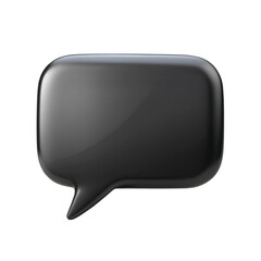 Blank black speech bubble isolated on transparent background
