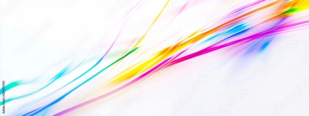 Poster streaks of vivid colors swirl majestically across a pure white background, embodying a sense of free