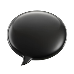 Blank black speech bubble isolated on transparent background