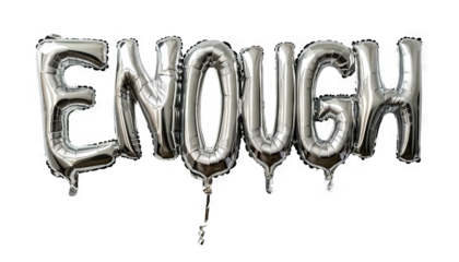 Silver Balloons Spelling Enough